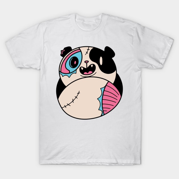 Halloween Spooky Zombie Panda Design T-Shirt by Watersolution